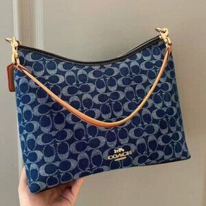COACH Laurel Shoulder Bag Signature Denim Denim